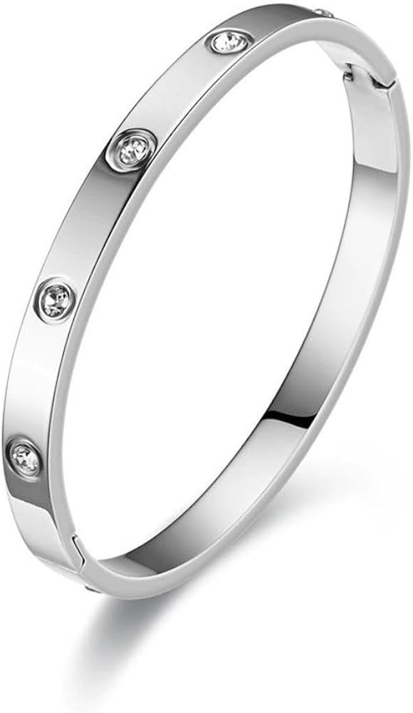 Bracelet Argent Rigide Et Oxyde De Zirconium : Bijoux