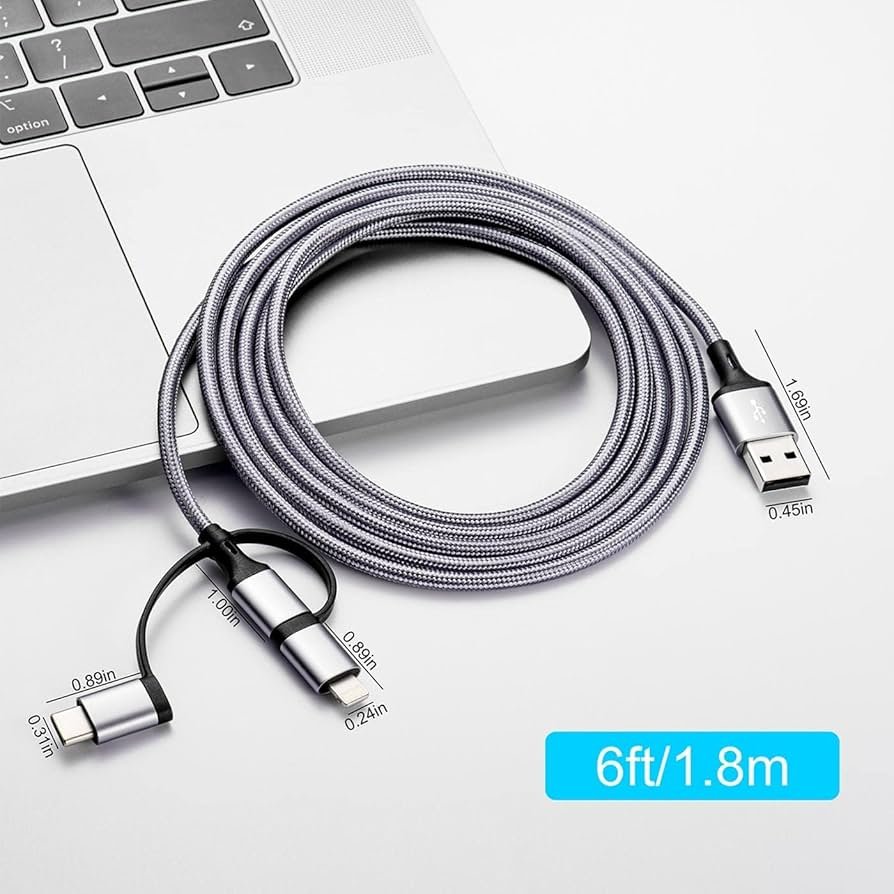 Câble de charge multi rapide 3 en 1 [MFi-Certified] Câble ...