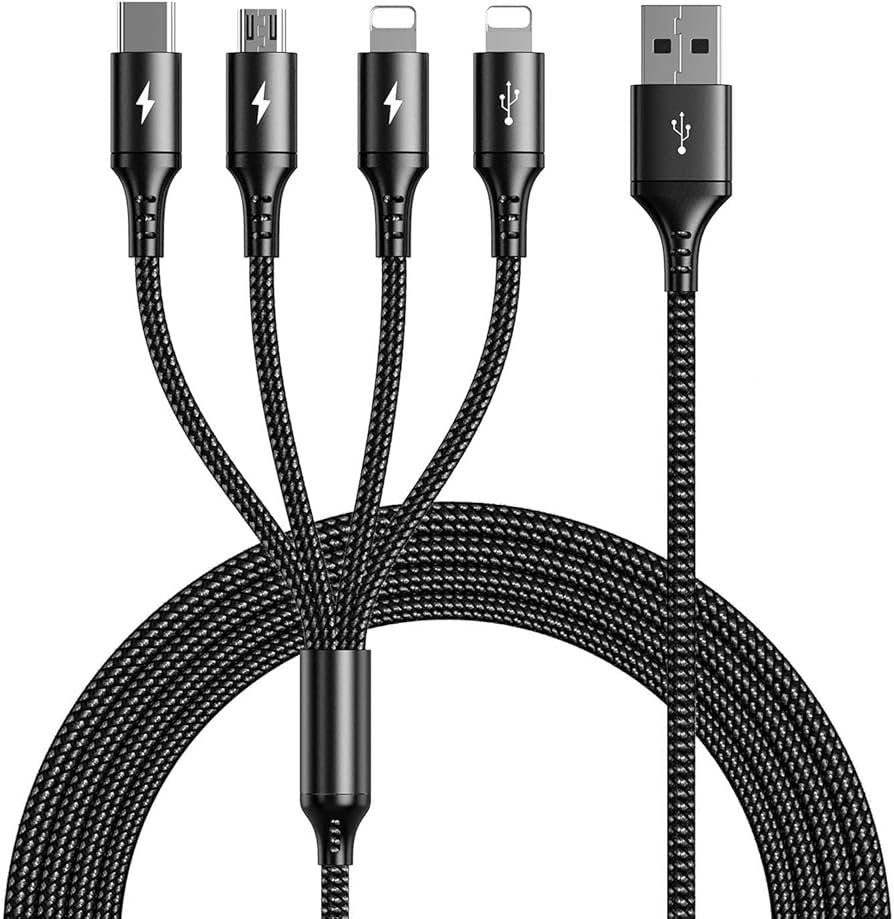 Câble Multi USB,[4A/3m] 4 en 1 Universel Multi Chargeur ...