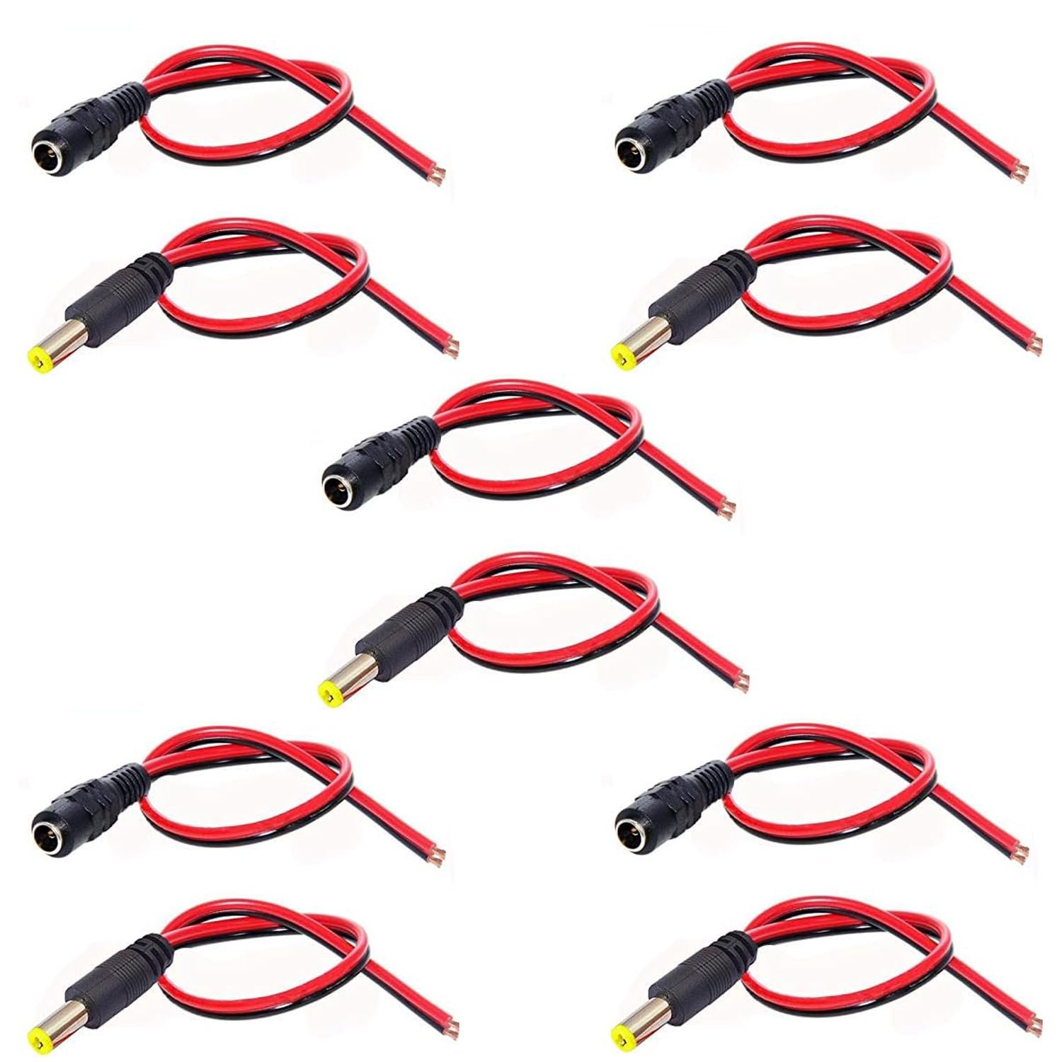 Cable Pigtail DC 5.5x2.1 6 Paires, Connecteur Courant Continu ...