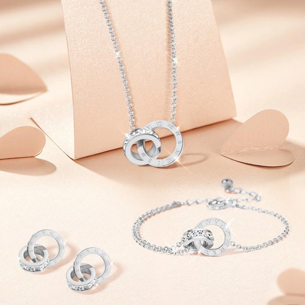 Cartier Ensembles Collier Bracelet Et Boucles Doreilles Acier Inoxydable