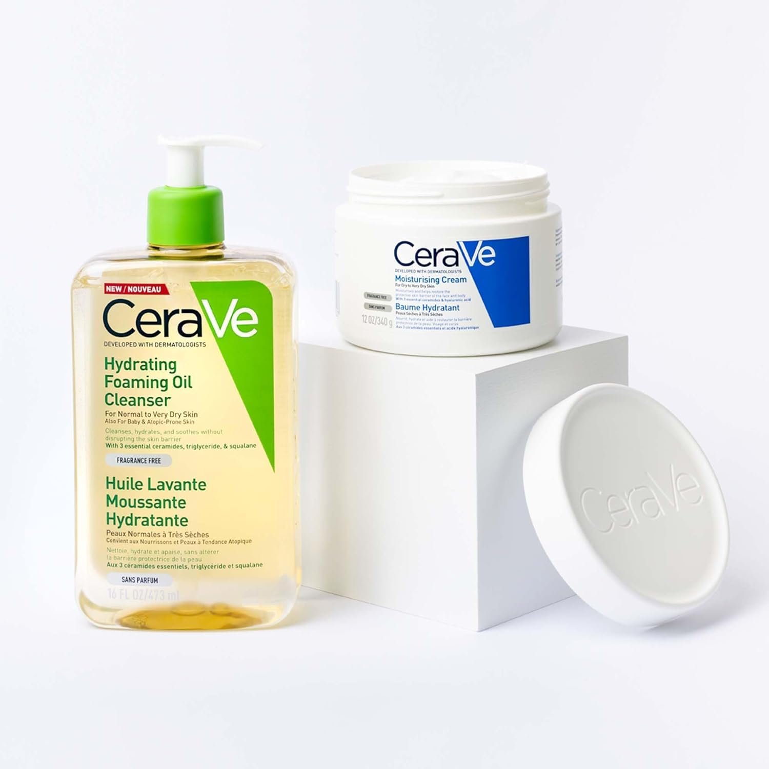 CeraVe Lot de 2 crèmes hydratantes – Avec acide hyaluronique et 3 ...