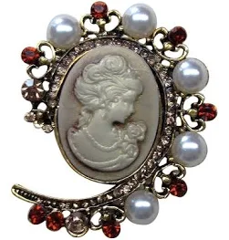 Chaumet Broches En Perles Tungstene - Beige