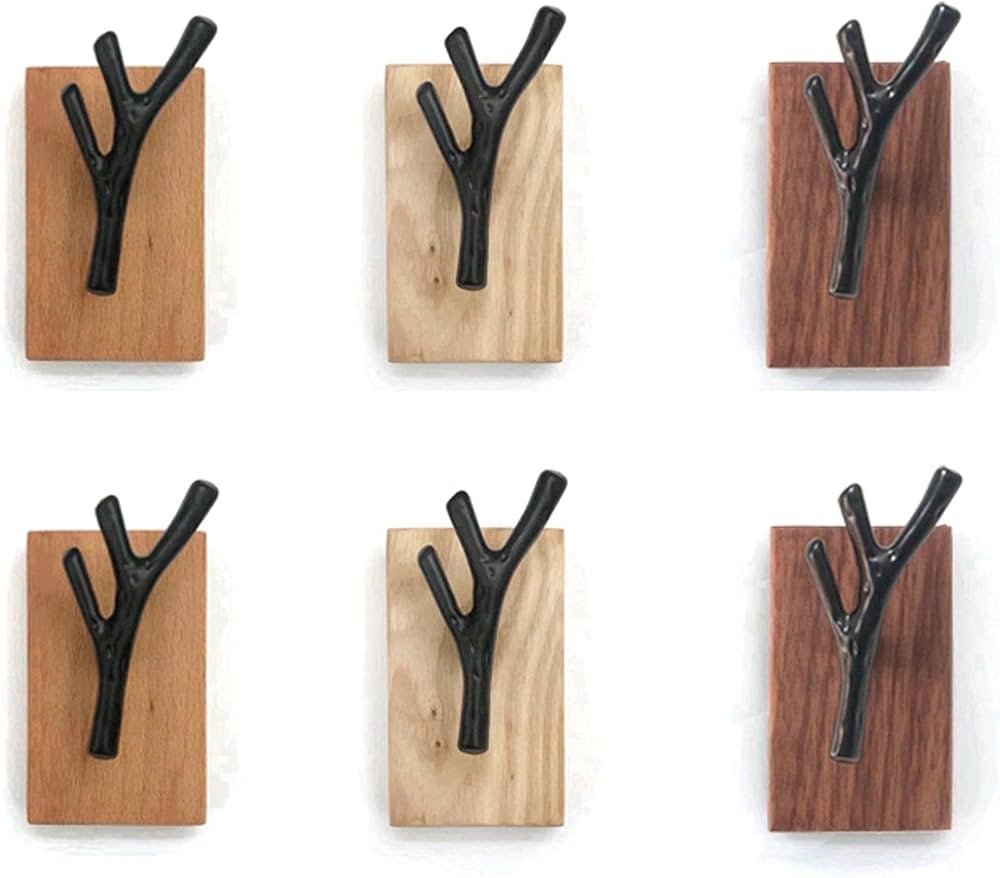 Clothes Coat Rack Wall Mount 6 Pack Home Storage Wall Mounted ...