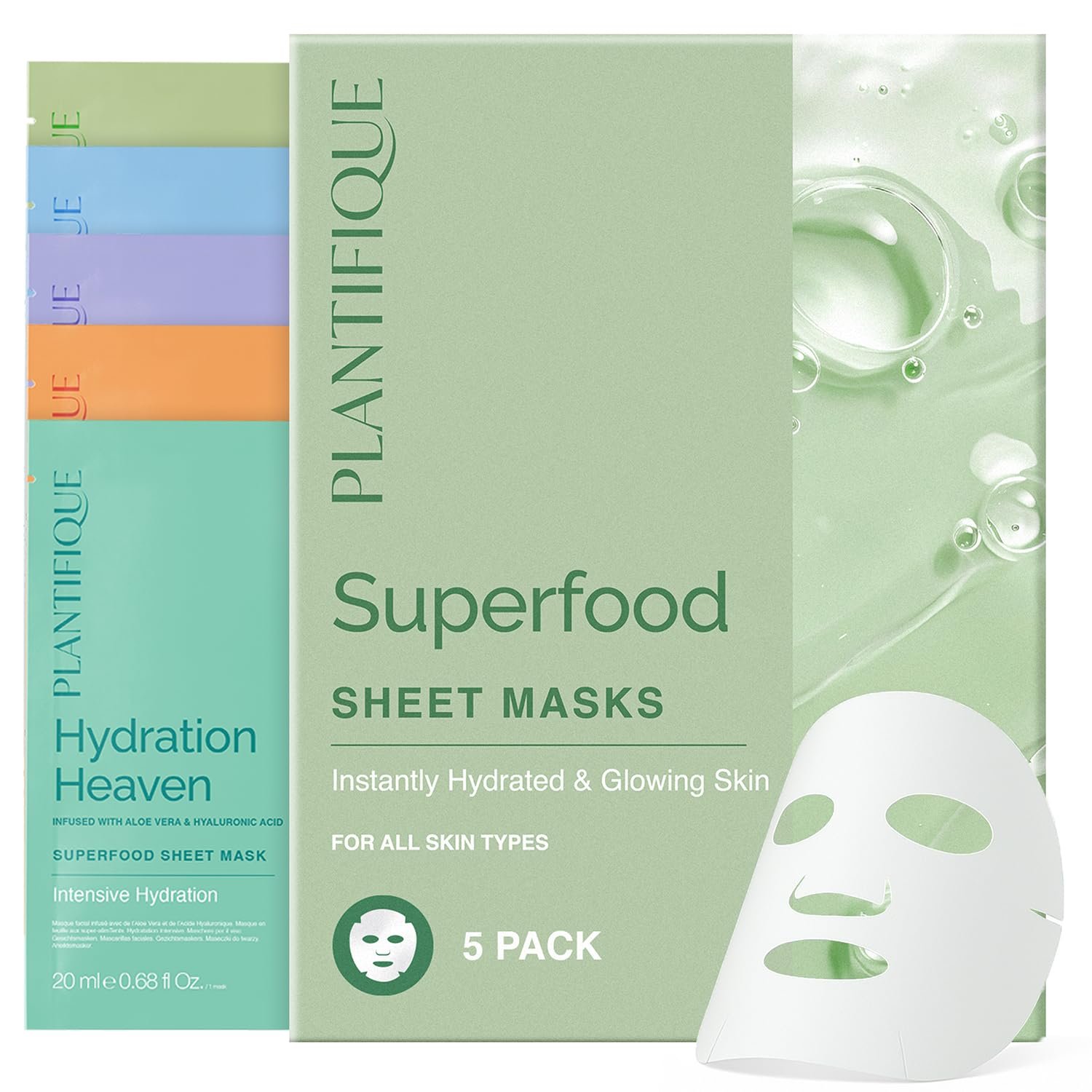 Coffret de 5 Masques Visage avec Noix de Coco, Aloe Vera ...