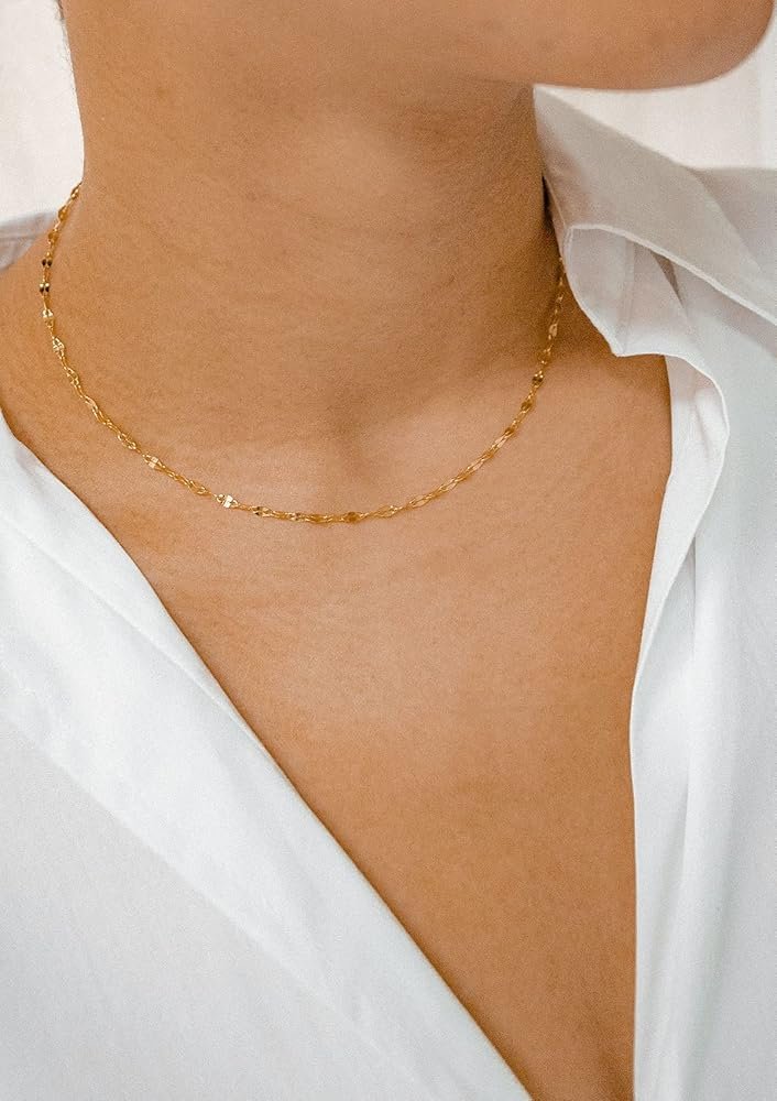 Collier Fin Femme Doré