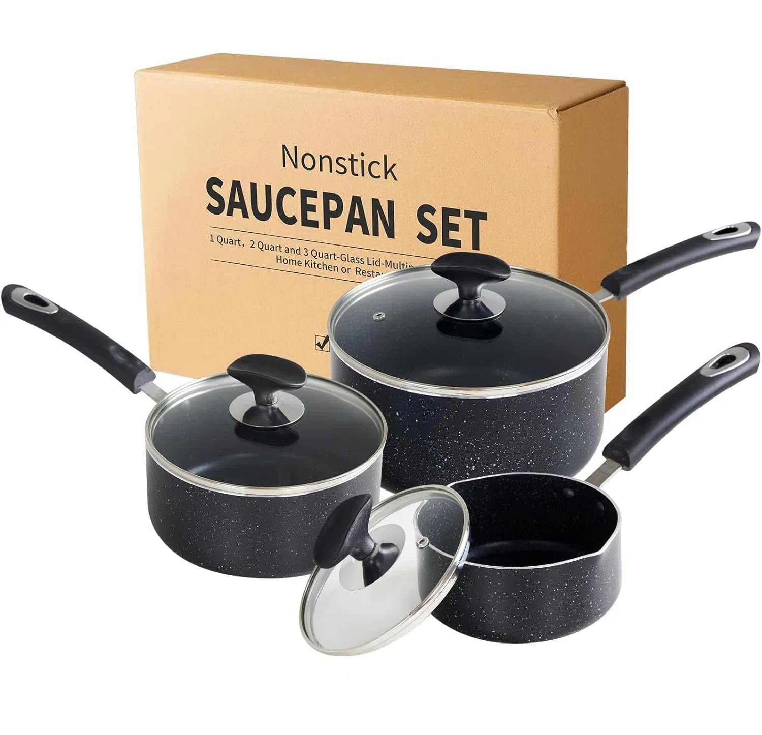 Cookware Set Saucepan and Frying Pan Set Non-Stick Iron 3 Piece ...