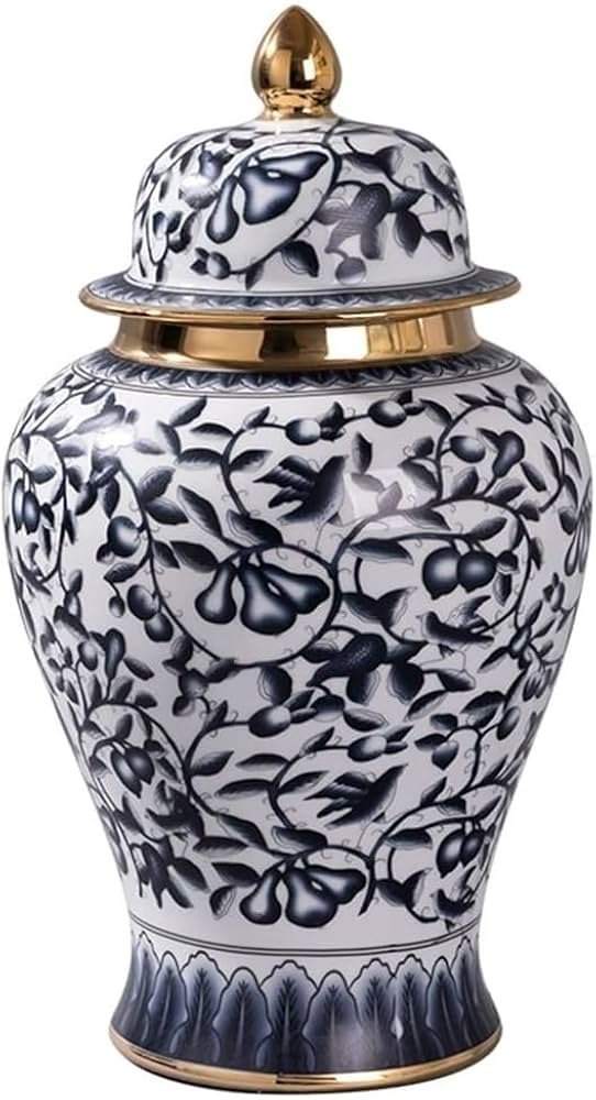CRBUDY Pots de Gingembre décoratifs avec Couvercle, vases à ...