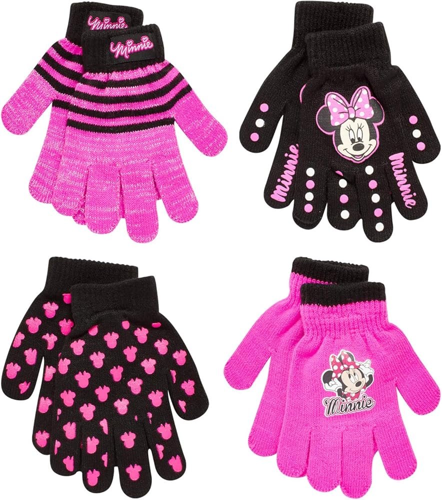 Disney Assorted Character Designs 4 Pair Gloves or Mittens Cold ...