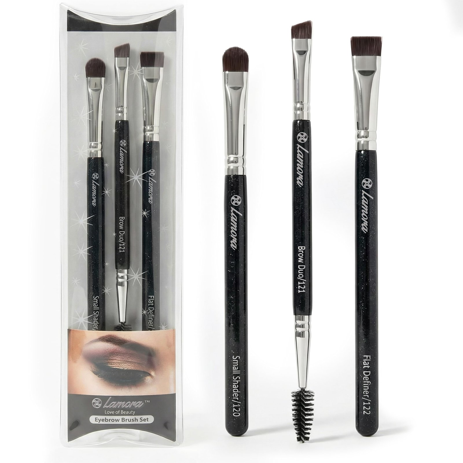 Double Ended Eyebrow Brush 2 in 1 Spoolie Angled Eye Shadow ...
