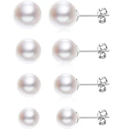 Ensemble de boucles d'oreilles à tige en perles pour femmes, 4 ...