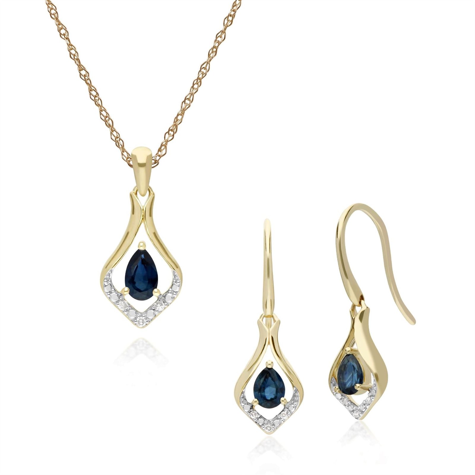 Gemondo Boucles D'Oreilles Feuilles Dormeuses en Or Jaune 9ct ...