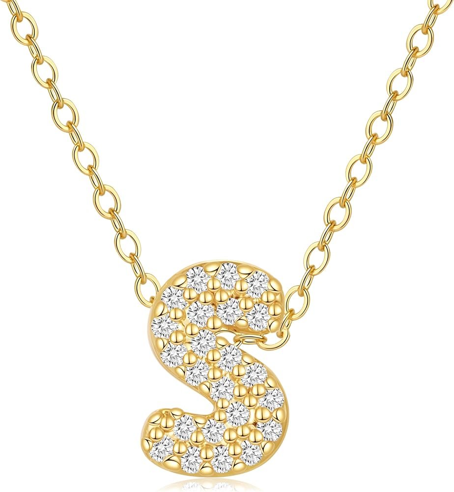 Générique Lot de 2 pendentifs initiales avec zircons pour femme ...