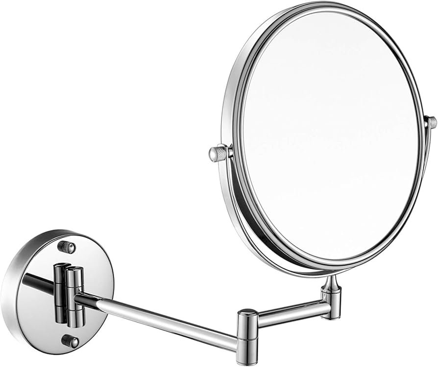 GEUXE Wall-Mounted Mirrors, 8 inch Chrome Makeup Mirrors ...