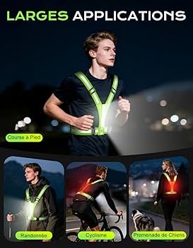 Glangeh Super Bright Reflective Running Vest 360° Visible ...