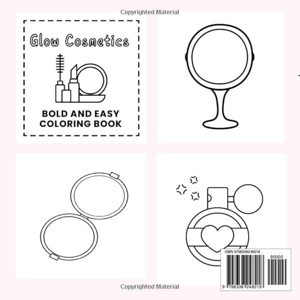 Glow Cosmetics Coloring Book ( Bold and Easy ): Simple Art With 50 ...