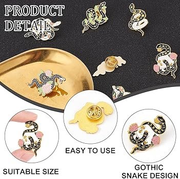GOMAKERER 10 Pcs 11 Styles Épingle en Émail Serpent, Alliage ...