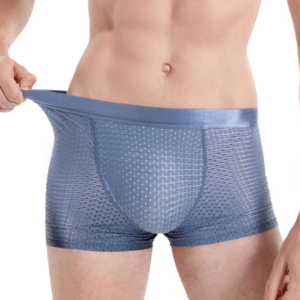 HESYSUAN Men's Hip Enhancer Boxer Briefs Nylon Ice Silk ...