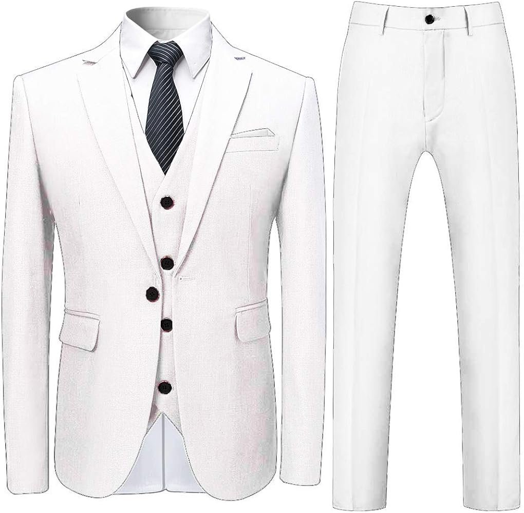 HOTK Men Suits Custom Solid 3 pieces Wedding Groom Tuxedos ...