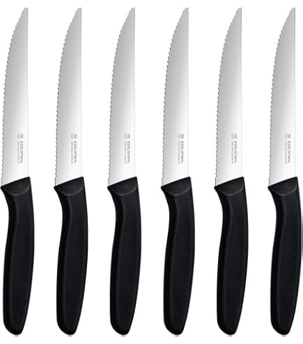 hunnycook - Black kitchen knives, set of 8 sharp office knife, 10 cm ...
