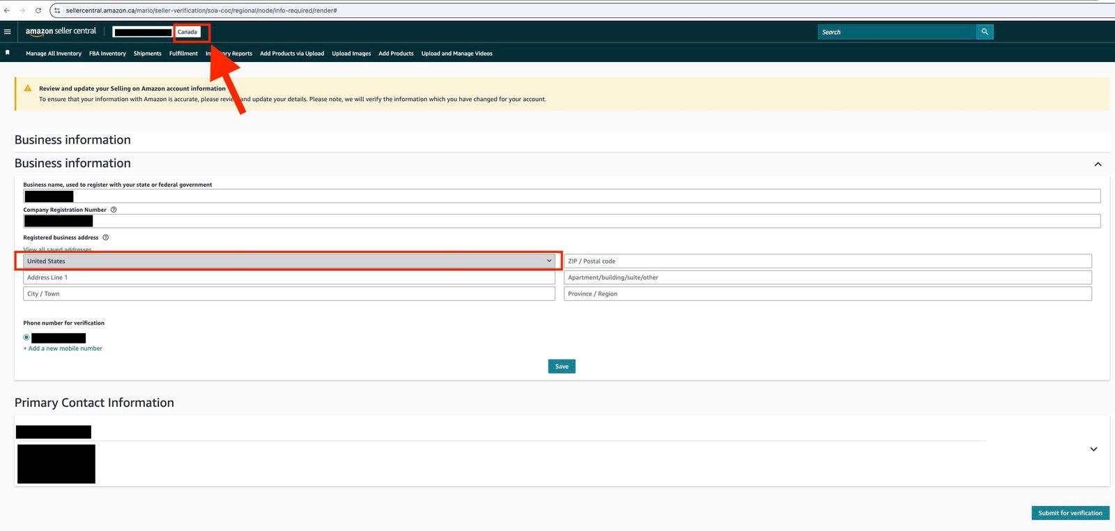 impossible to satisfy registered business address requirement