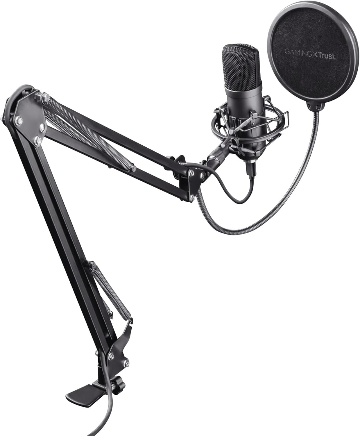 Trust Gaming Microphone Professionnel avec Bras Articulé & Filtre Anti-Pop