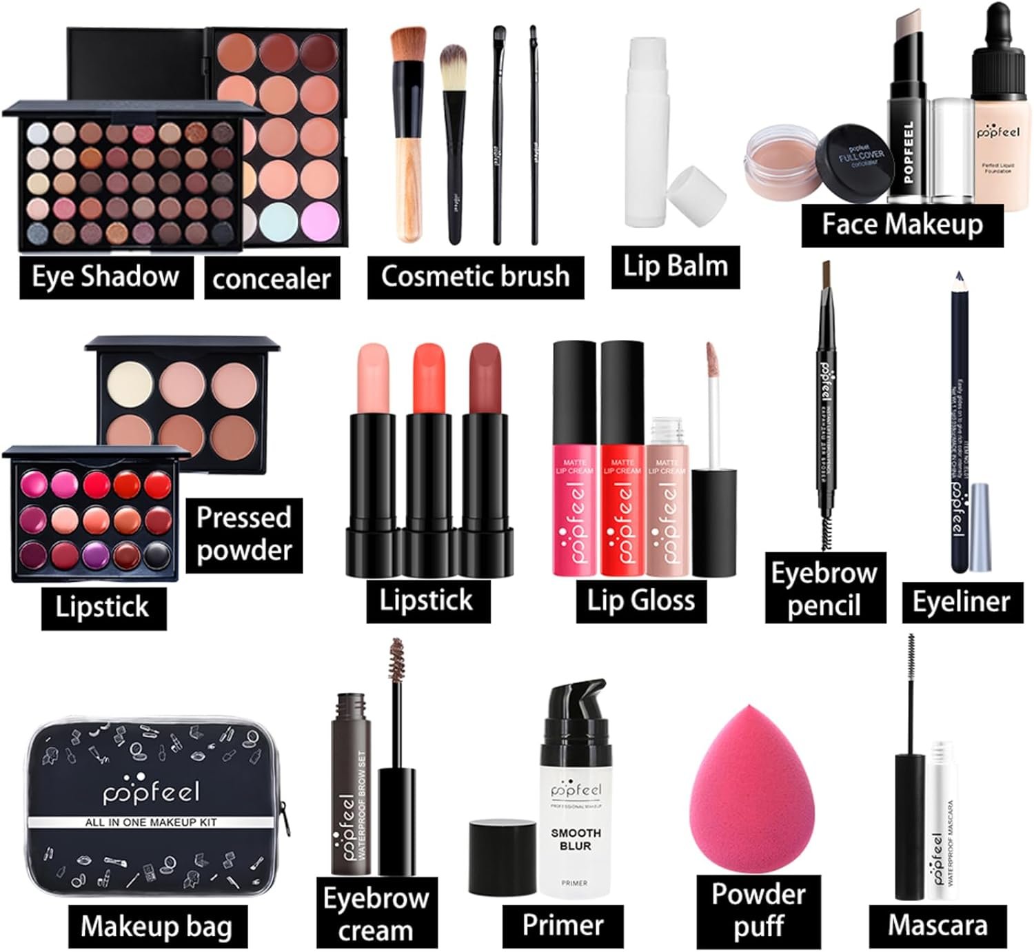 Kit de maquillage tout-en-un pour femme - Ensemble