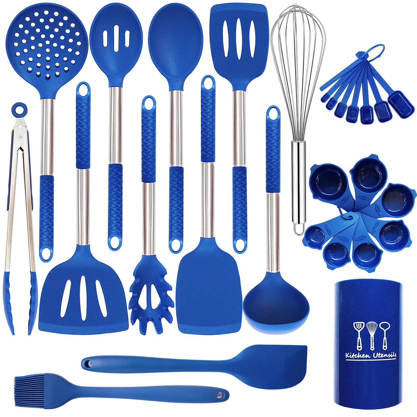 Kitchen Utensil Set, 28 Pieces Silicone Kitchen Utensils, Spatula ...