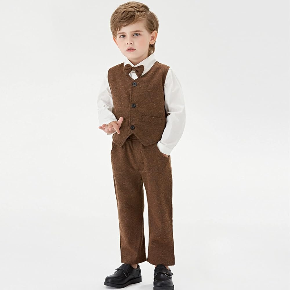 L SERVER 3 Piece Baby Boy Suit Sets Gentleman Blazer Baptism ...