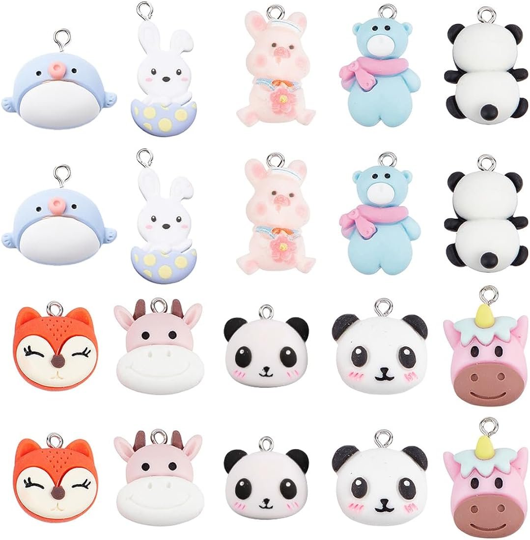 LALAFINA 40pièces Charms Animaux Acrylique Pour Bijoux ...