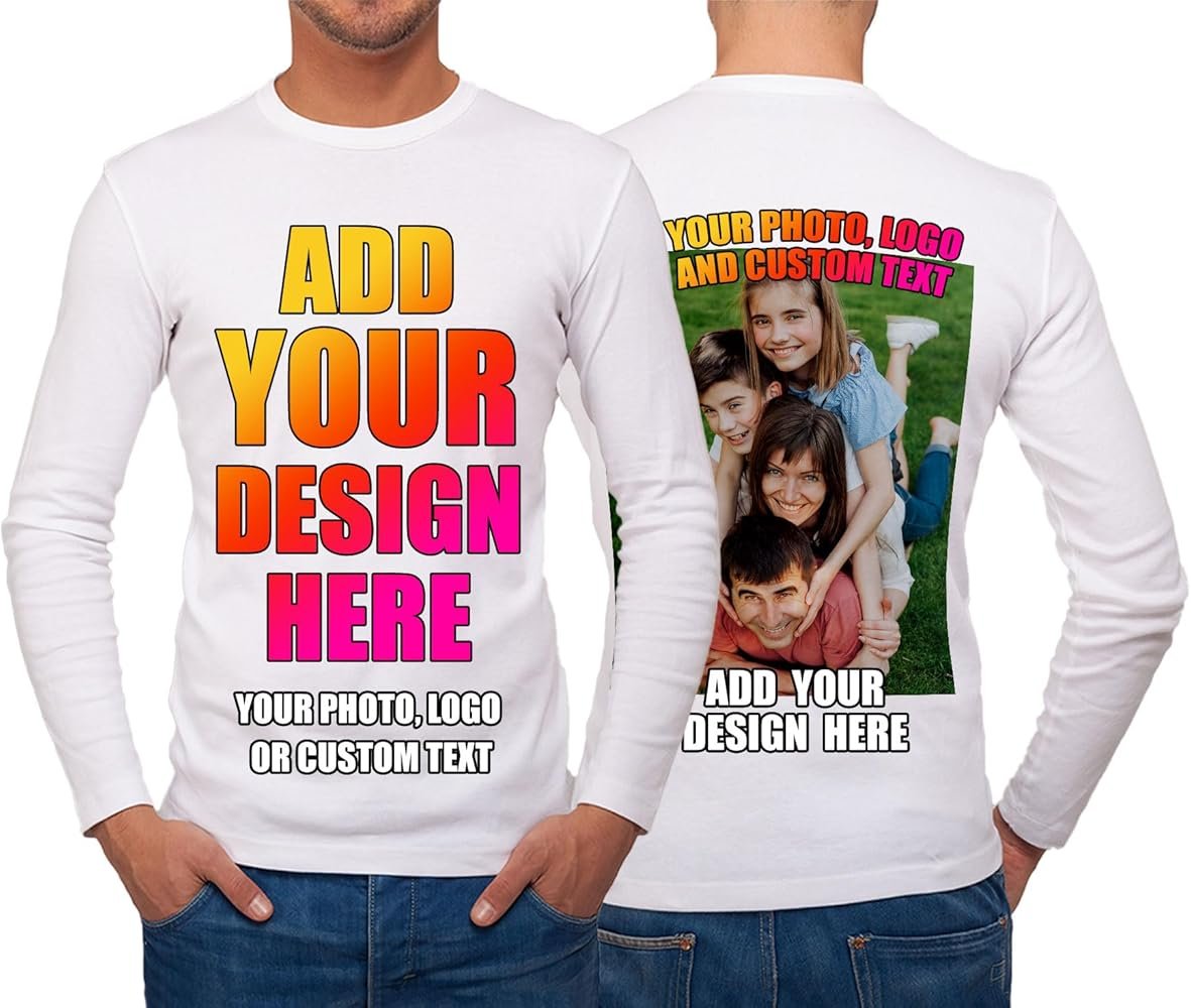 lepni.me Men's T-Shirt Customeize Both Front and Back Sides by Printing