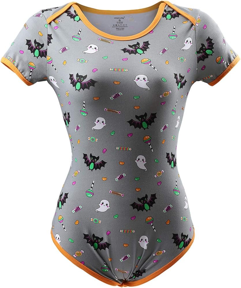 LittleForBig coton Romper Onesie Pyjama Bodysuit-Sugar Bat Gris XS