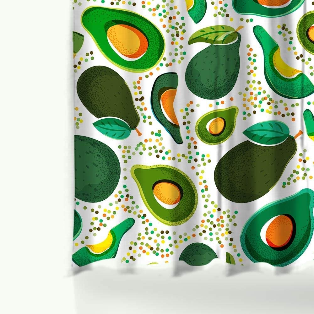 LLAAIT Avocado Bathroom Curtain Mat Set Waterproof Polyester ...