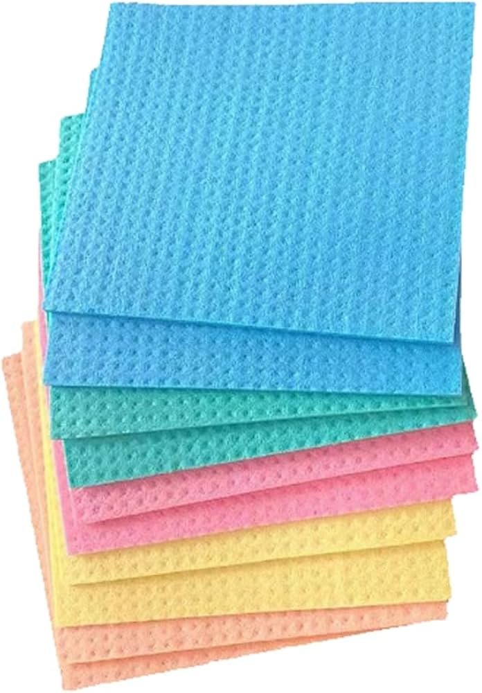 Louttary Cellulose Sponge Cloth Dish Cloths for Kitchen, Absorbent ...