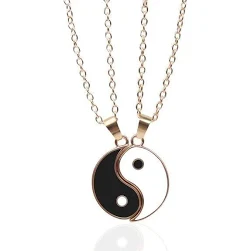 Lucchetta - Petit Pendentif Yin Yang en Or Véritable 14k, Symbole d ...