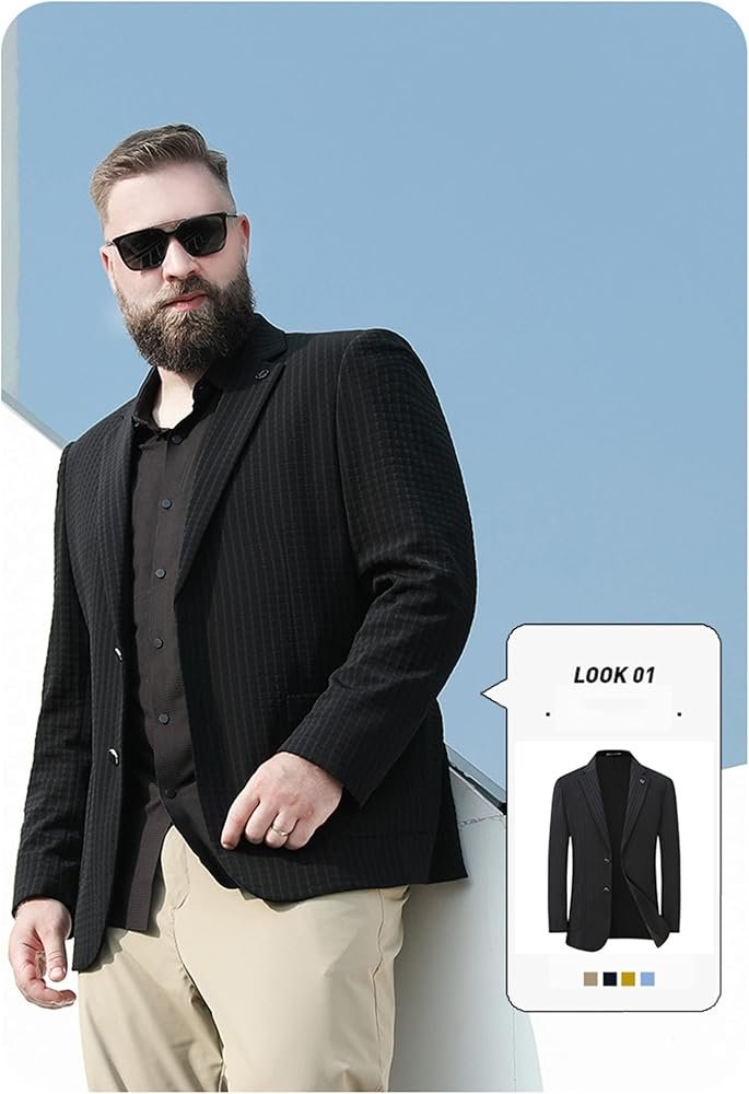 Men's Blazer Suits Casual Jacket Coats Plus Size