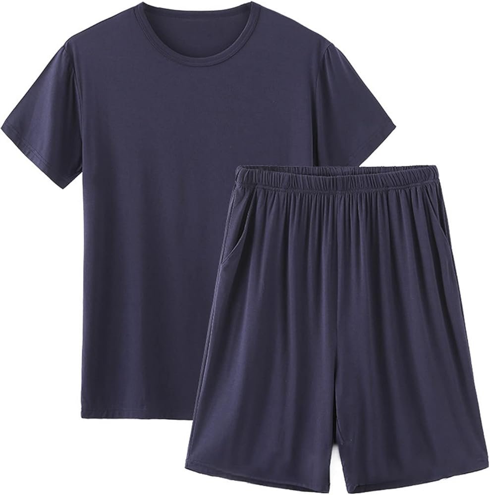Men's Pyjamas Set Short Sleeve Short Round Neck Pyjashort for ...