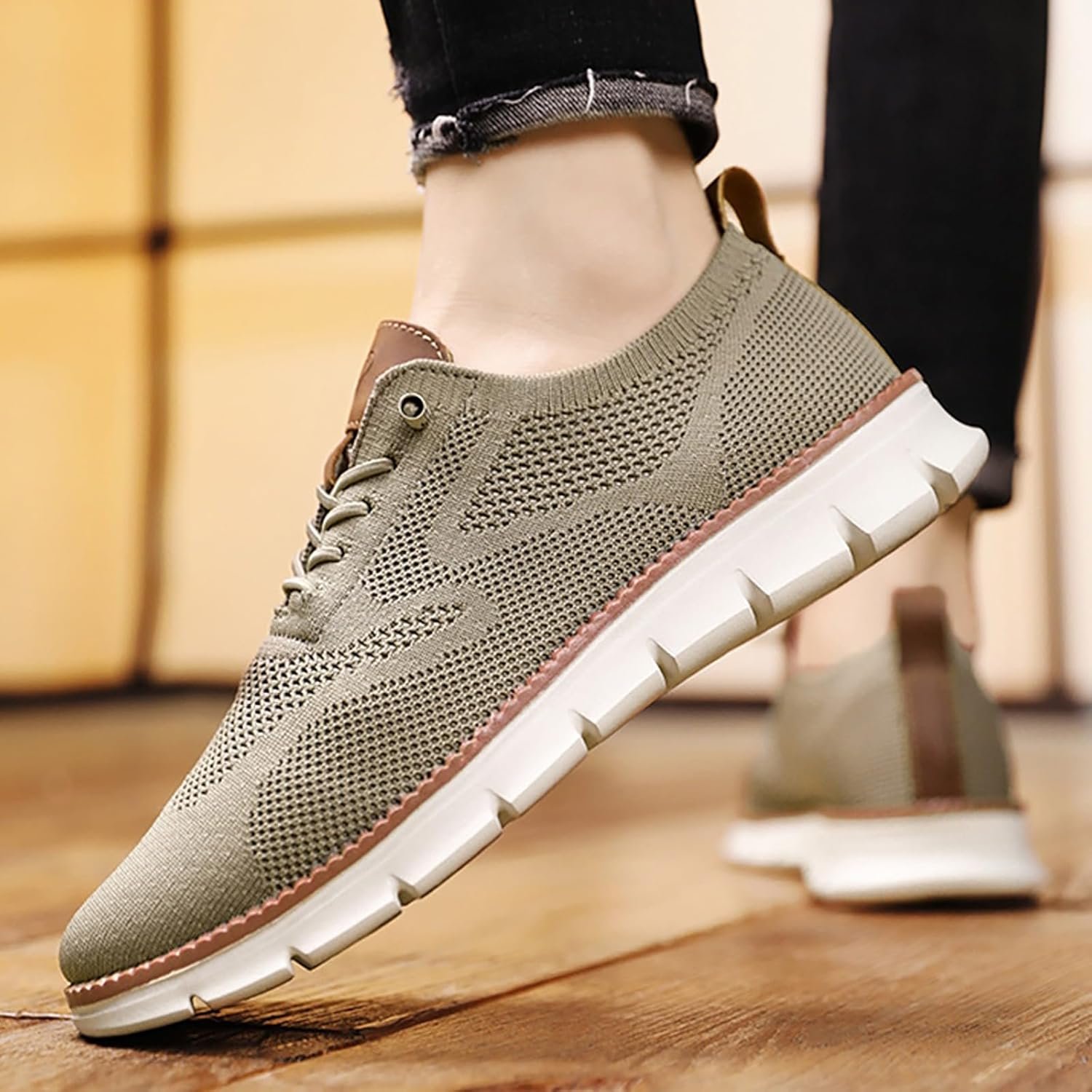 Mens Breathable Knit Casual Shoes Lightweight Knit Sneakers Men ...