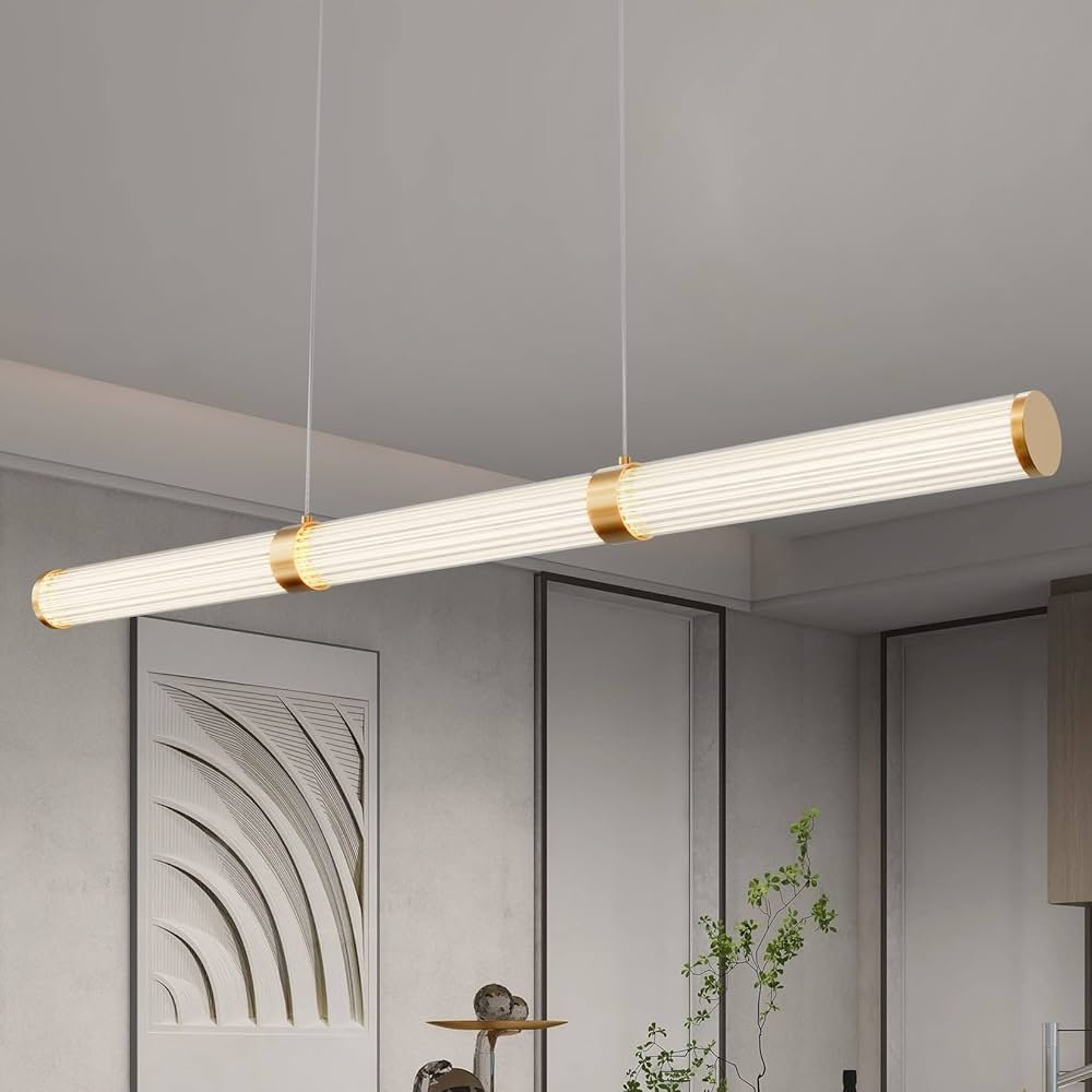 Modern Chandelier Gold LED Pendant Light, Adjustable ...