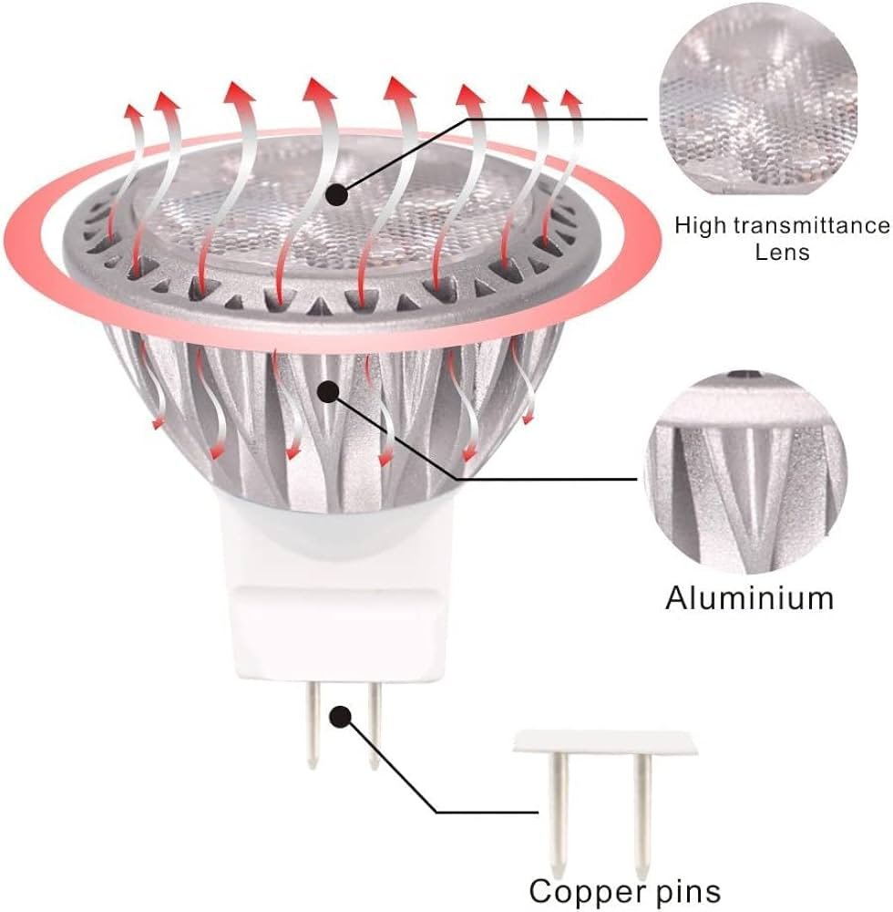 MR11 LED Bulbs Cool White GU4 Spot Light Bulb 6 Pack,12V 3W ...