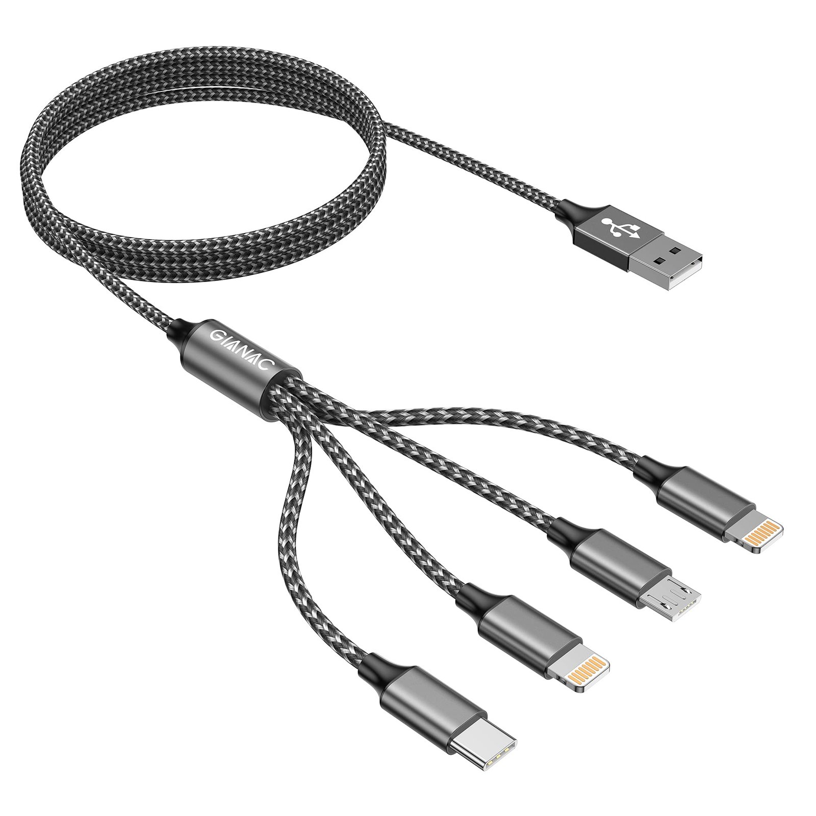 Multi Câble USB C, [1.2M] 4-en-1 Universel Câble Chargeur USB C ...