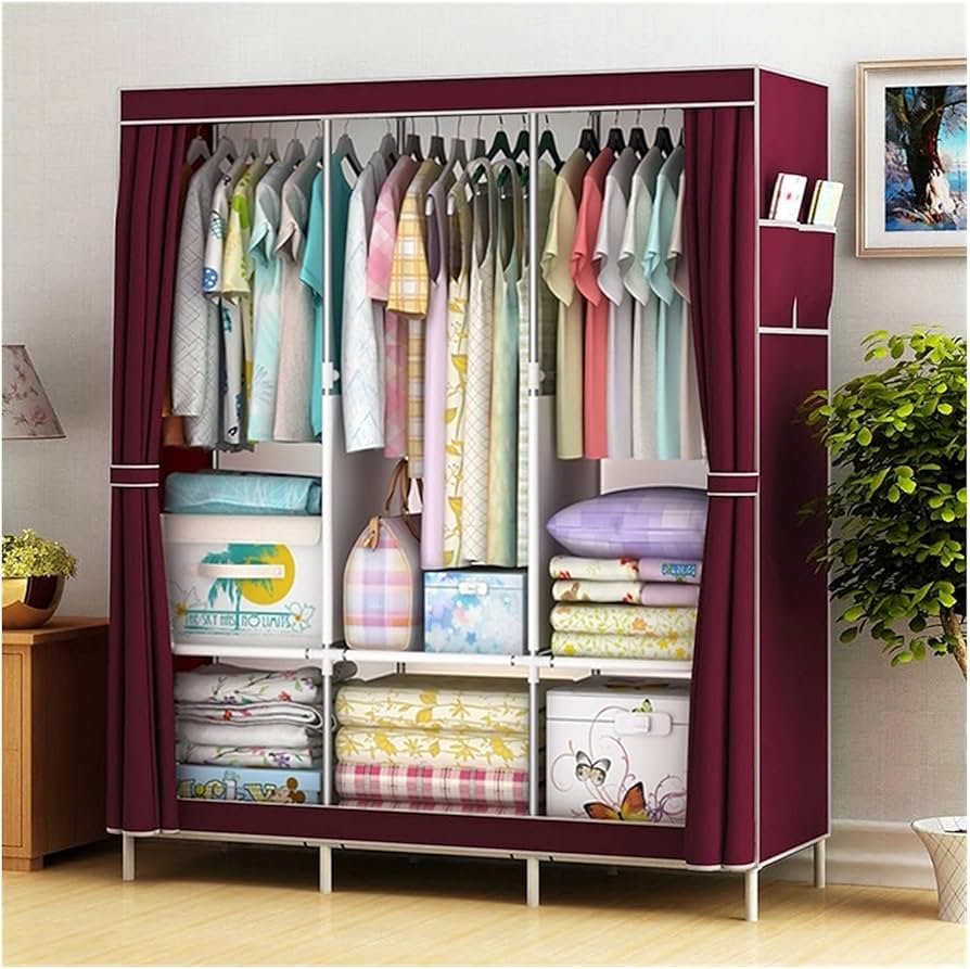 Multifunctional Portable Fabric Storage Wardrobe Clothes Hanging ...