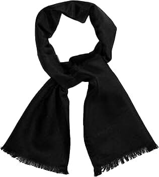 Nlievara Men's Soft Cashmere Scarves Solid Color Silk Wool ...