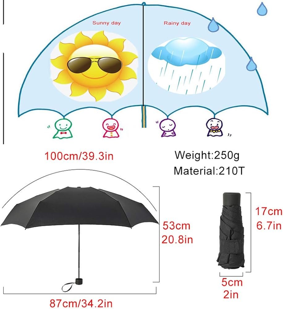 OuLi Store® Folding Umbrella Ultra-Light 210T Mini Cream ...