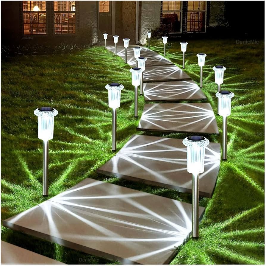 Pathway Lighting, Waterproof Outdoor Walkway Solar Lamps ...