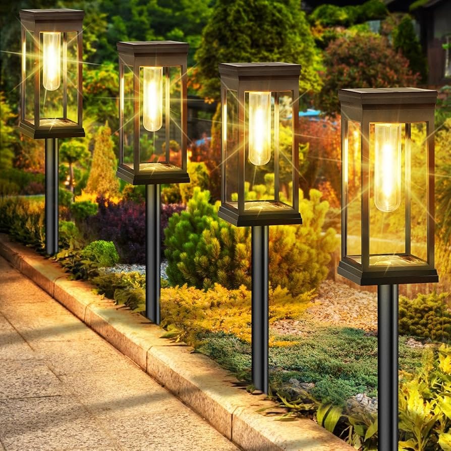 Pathway Lighting, Waterproof Outdoor Walkway Solar Lamps ...