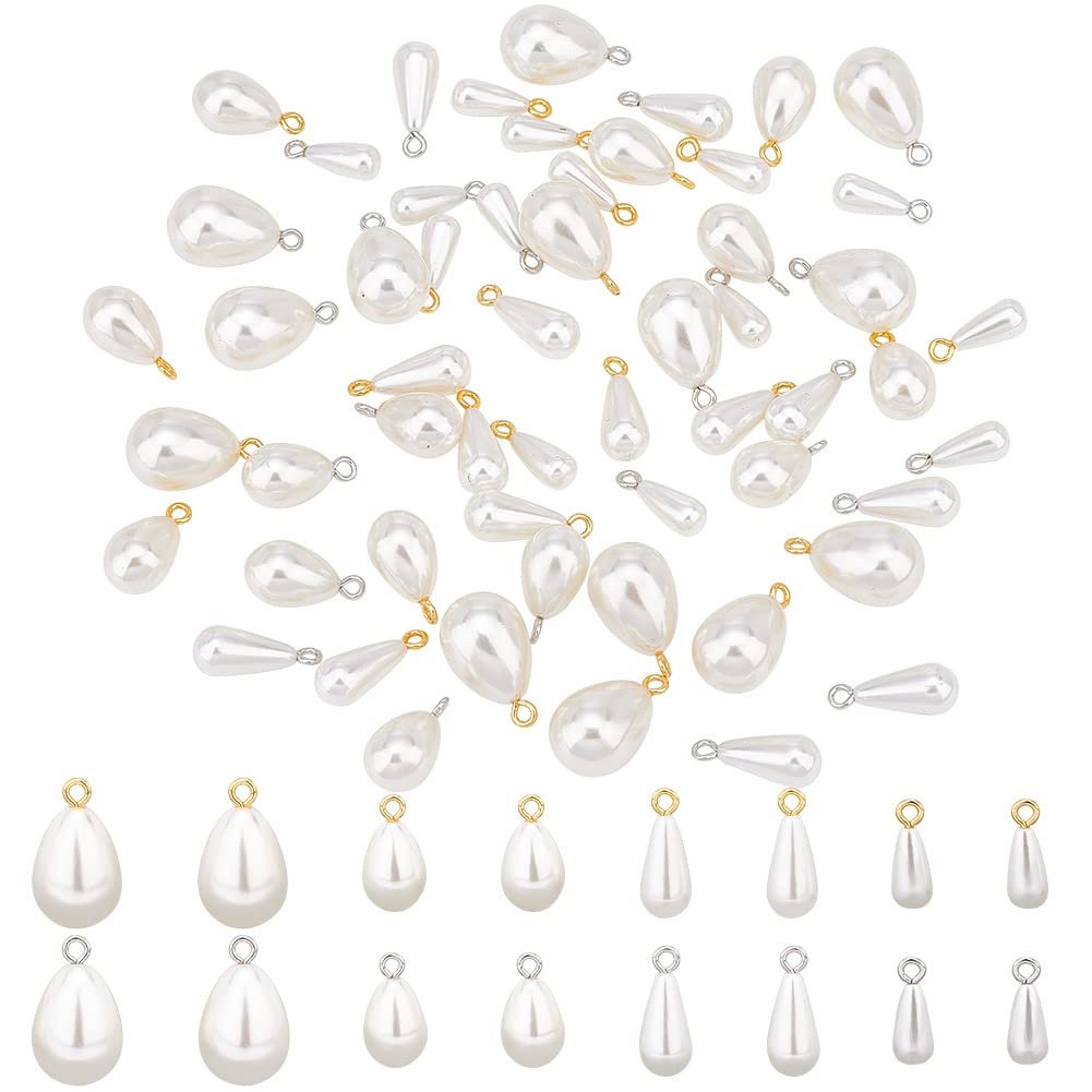 PH PandaHall 64pcs Pendentifs de perles en forme de larme, 4 ...