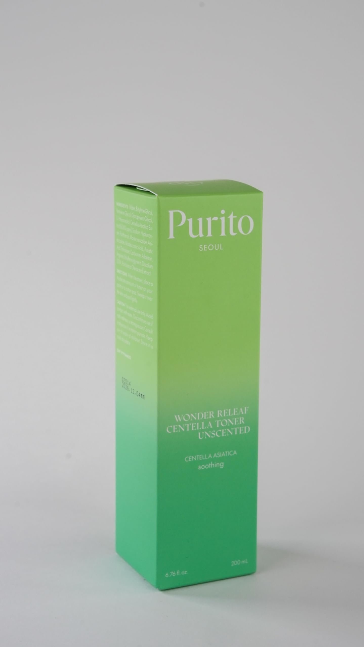 PURITO Centella Unscented Toner, 200ml 6.76 fl.oz, Korean ...