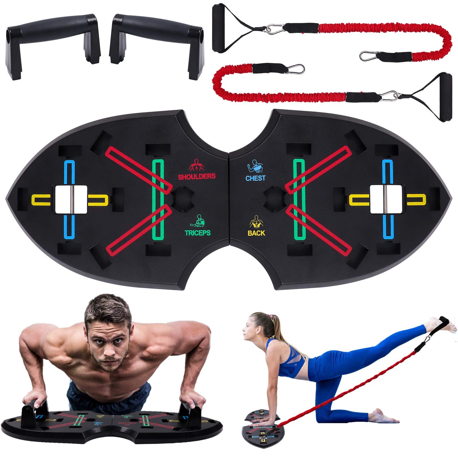 Push Up Rack Board, 12 in 1 Home Foldable Multifunction Fitness ...