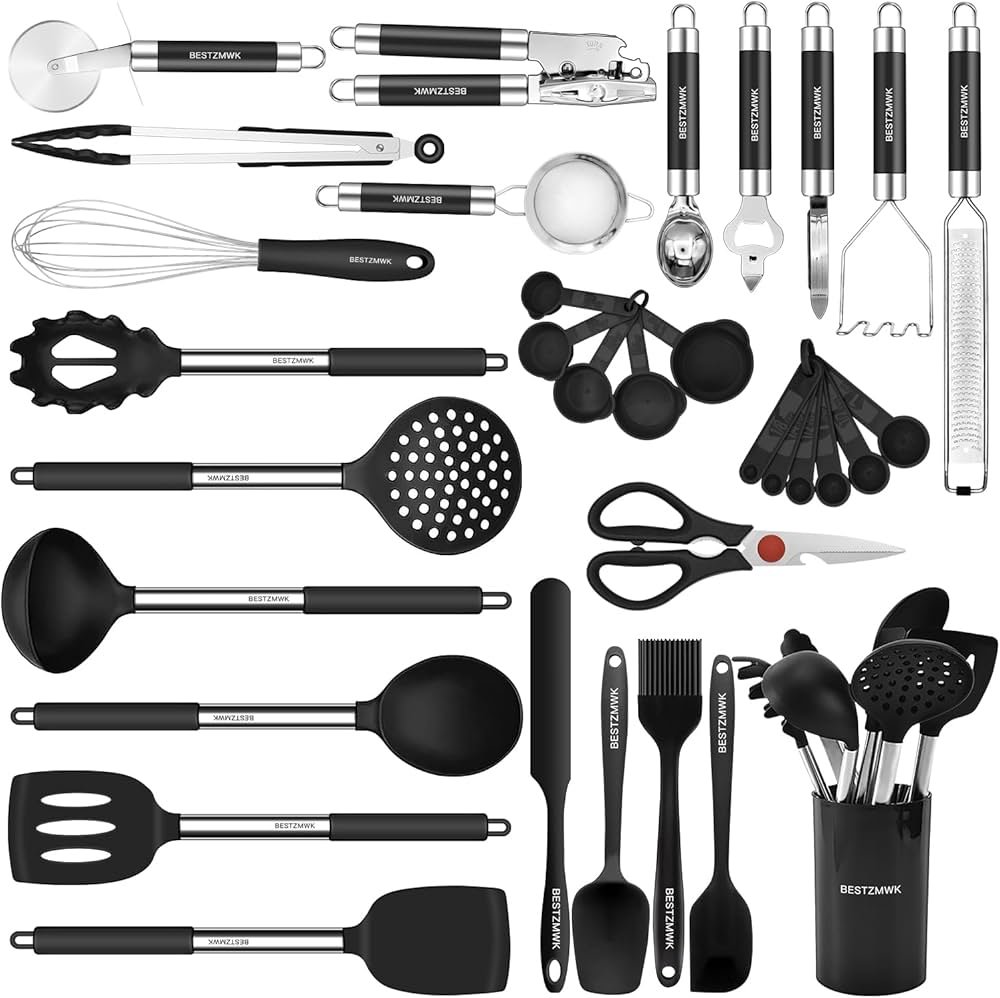 Silicone Kitchen Utensils Cooking Utensils for Nonstick Pans ...